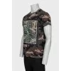 Men's military print T-shirt