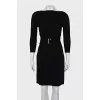 Fitted dress with gold buckles