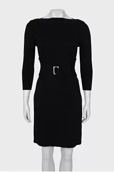 Fitted dress with gold buckles