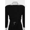 Fitted dress with gold buckles