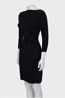 Fitted dress with gold buckles
