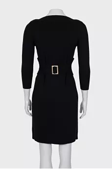 Fitted dress with gold buckles