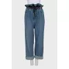 Straight-leg jeans with drawstrings
