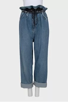Straight-leg jeans with drawstrings