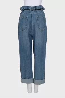 Straight-leg jeans with drawstrings
