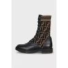 Rockoko boots with textile inserts