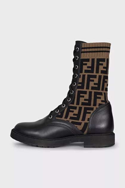 Rockoko boots with textile inserts