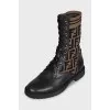 Rockoko boots with textile inserts