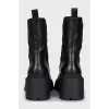Leather boots with a stable heel
