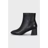 Black leather ankle boots