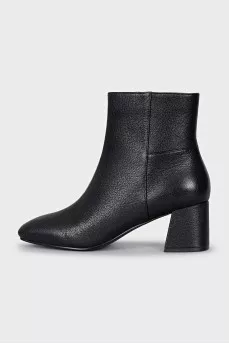 Black leather ankle boots