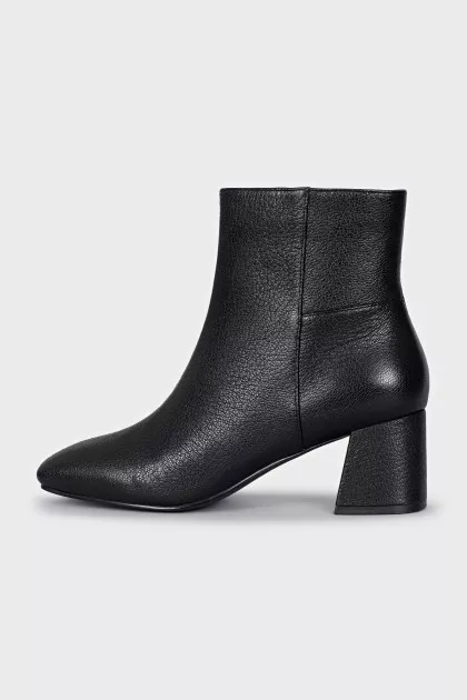 Black leather ankle boots