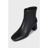 Black leather ankle boots