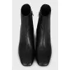 Black leather ankle boots