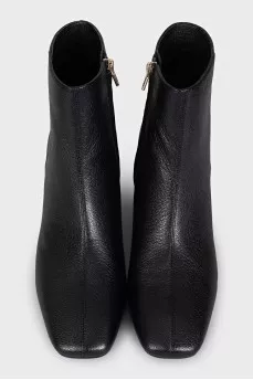 Black leather ankle boots