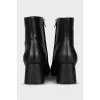 Black leather ankle boots