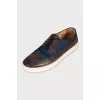 Men's brogues made of textile and leather