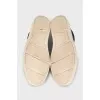 Men's brogues made of textile and leather