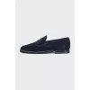 Men's dark blue suede loafers