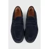 Men's dark blue suede loafers