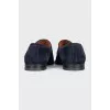 Men's dark blue suede loafers