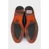Men's dark blue suede loafers