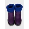 Suede boots insulated with fur
