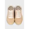 Suede lace-up sneakers