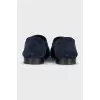 Men's blue suede shoes with perforations