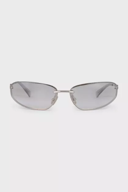 Silver sunglasses with logo