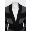 Striped cardigan with a belt