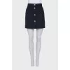 Black wool button-down skirt