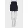 Black wool button-down skirt