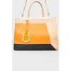 Bag with colored inserts and leather beetle