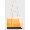 Bag with colored inserts and leather beetle