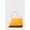 Bag with colored inserts and leather beetle