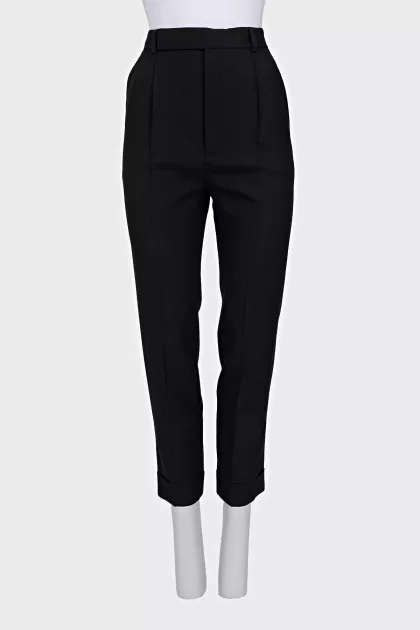 Straight trousers with cuffs