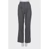 Gray straight-leg trousers
