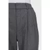 Gray straight-leg trousers