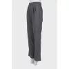 Gray straight-leg trousers