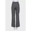 Gray straight-leg trousers