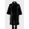 Mink coat with short sleeves