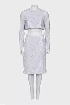 Silver skirt suit