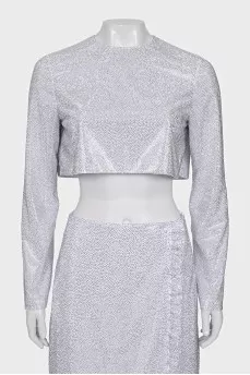 Silver skirt suit