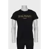 Men's T-shirt with gold print