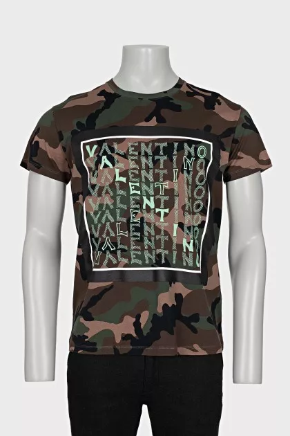 Men's military T-shirt with brand logo