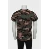 Men's military T-shirt with brand logo