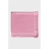 Pink silk scarf with signature print
