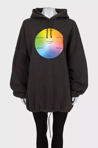 Oversized hoodie with a bright print