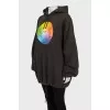 Oversized hoodie with a bright print